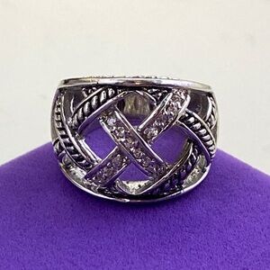 💛 Elegant Silver Cable Design Ring